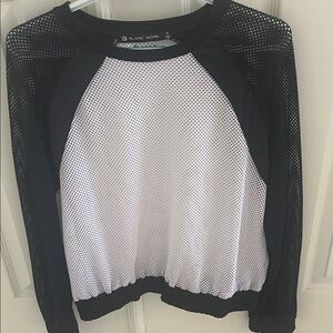 Blanc Noir Monochrome Mesh Pullover